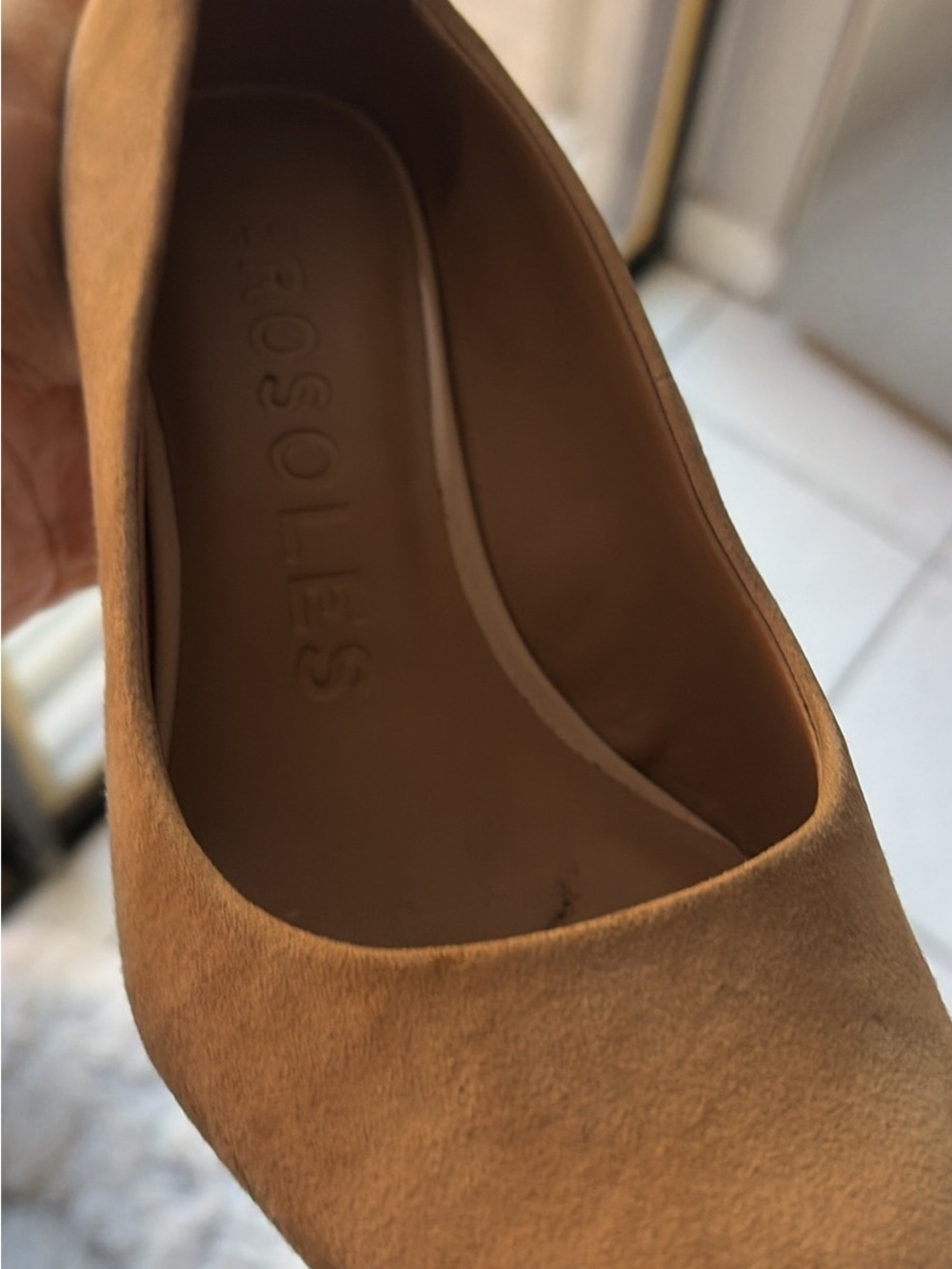 AEROSOLES Tan Suede Flat Loafer